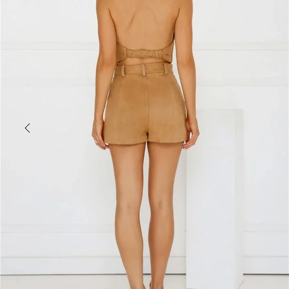 Hello Molly Tan Halter Jumpsuit - Picture 2 of 2